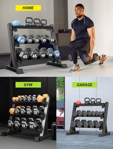 Adjustable Dumbbell Rack - Compact Weight Storage Stand - Rectangular Frame