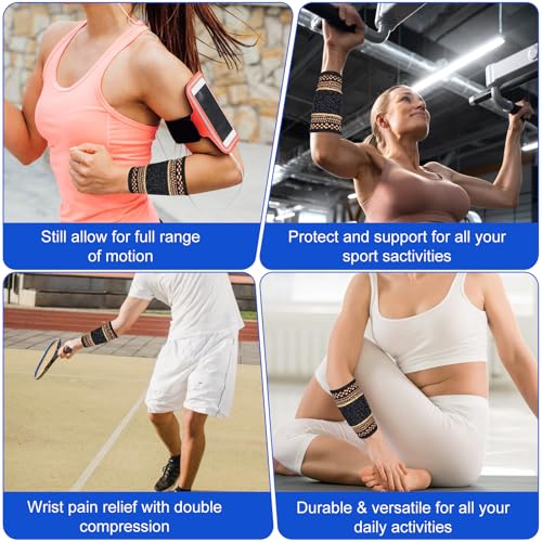 Copper Wrist Compression Sleeve - Medium Wrist Support for Sports