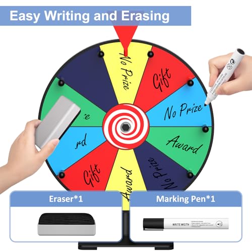Facilife 12 Inch Color Prize Wheel Spinner with Stand for Carnivals & Trade Shows