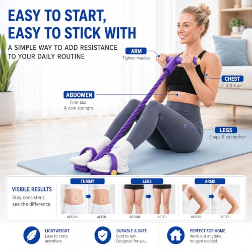 8-Tube Resistance Band with Handles for Home Workouts