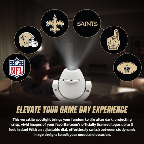 New Orleans Saints LED Mini Spotlight Projector - Adjustable & Rechargeable