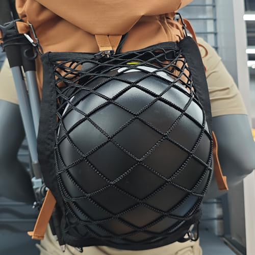 Helmet Holder for Backpack - Elastic Helmet Cover with 4 Carabiners