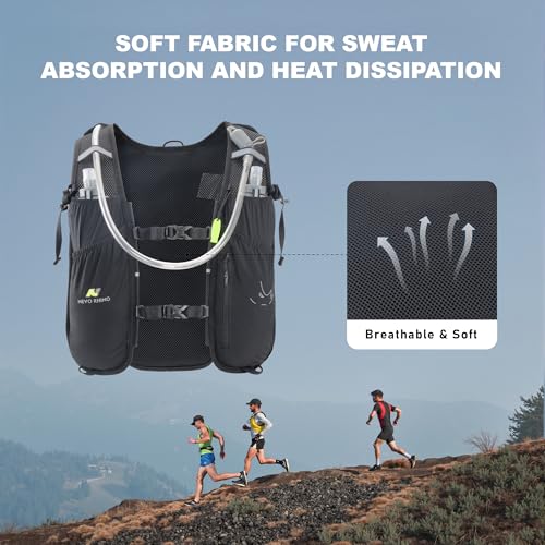 N NEVO RHINO Black 5.5L Running Hydration Vest with 1.5L Water Bladder