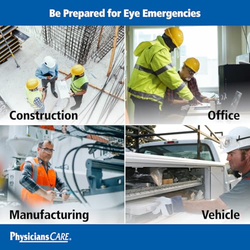 PhysiciansCare Wall-Mountable Eyewash Station with Single Bottle of Eye Wash Solution, 16 oz