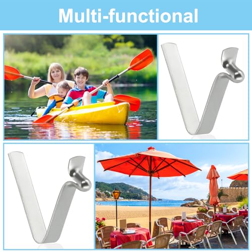Silver Manganese Steel Spring Tent Pole Clips - 5mm x 20mm, 6 Pack