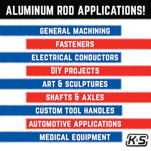 Round Aluminum Rod 3/8" OD x 12" Long - 1 Rod for DIY Crafts