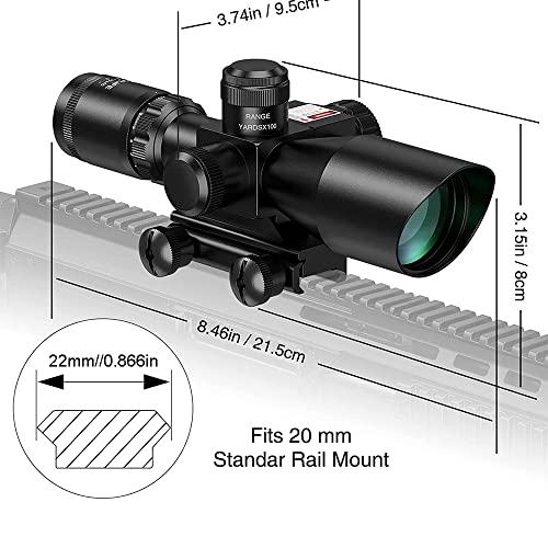 2.5-10x40 Red & Green Illuminated Scope with 20mm Mount - Red