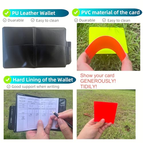 Soccer Referee Card Set - 4 Packs with Wallet, Pencils & Papers