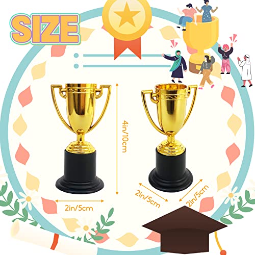 24 Pack Mini Trophy Cups - Gold Plastic Awards for Kids