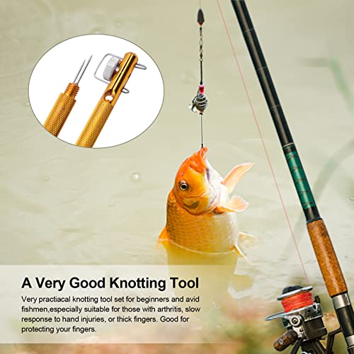 Fishing Knot Tying Tool Kit - 2 Metal Knot Tying Tools & Loop Tyers