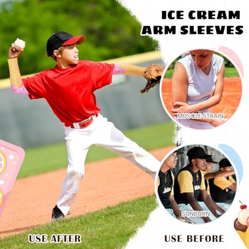 Ice Cream Drip Arm Sleeves - Classic Pink for Ages 13-18
