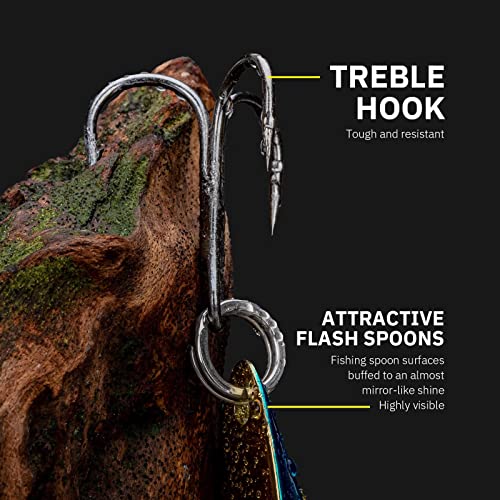 THKFISH 5pcs Fishing Spoons Lures 1/8oz 1/5oz 1/4oz 3/8oz 1/2oz for Trout Walleye Pike