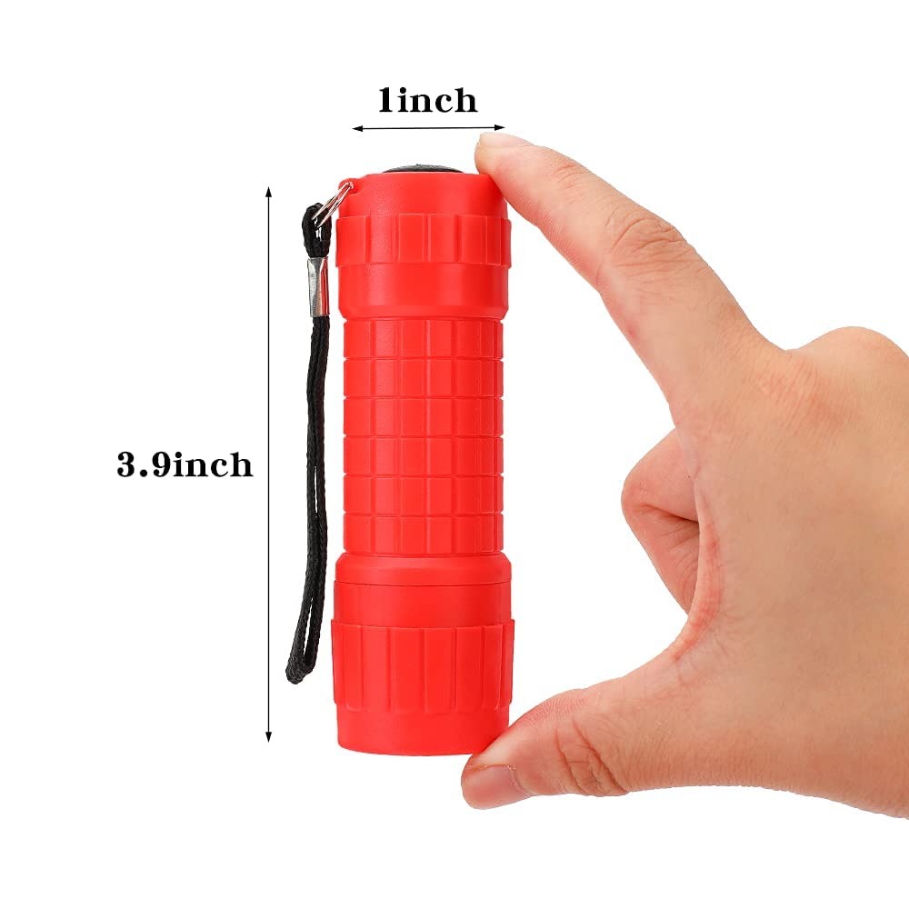 KunHe 5 Pack Plastic Small Mini LED Flashlight COB Flashlights for Kids 100 Lumen with Batteries High CRI for Bright Flash Light Kids Flashlights Christmas Gifts Stocking Stuffers