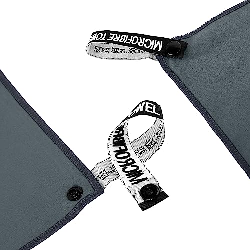 Microfiber Travel Towel - Quick Dry Compact Gym Towel - Dark Gray XS 12"×24"