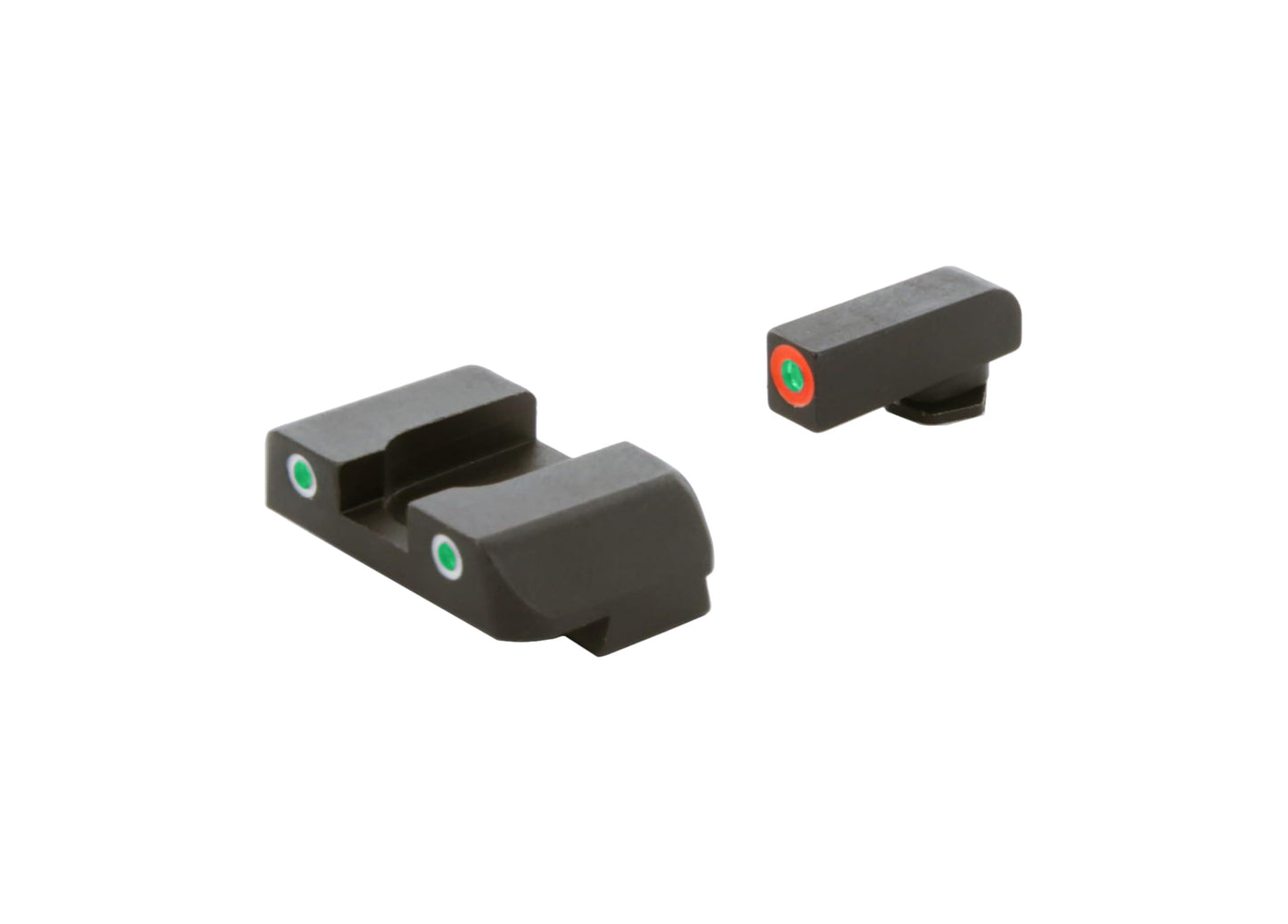 AMERIGLO Green Tritium Orange Outline Front, Green Tritium White Outline Rear, Custom ClassicSight Set Compatible with Glock Gen 1-4 9mm/.40/.380, Gen 5 10mm/.45