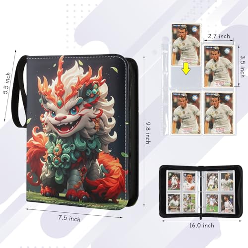4-Pocket Card Binder for Trading Cards - 400 Pockets, Green