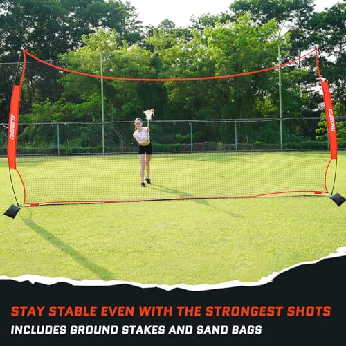 20x10 Foot Sports Backstop Net with Steel Frame for Basketball, Soccer, Lacrosse, Baseball