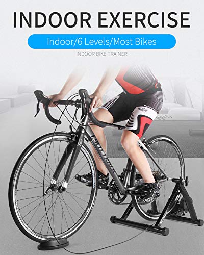 Magnetic Indoor Bike Trainer Stand for 26-29" Wheels - Black