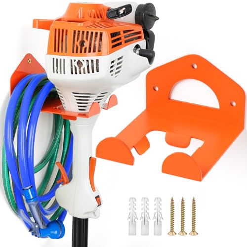 reliahom Weed Eater Hanger, Garage Organization Wall Hanger, Weed Eater Holder Heavy-Duty String Trimmer Rack for Hedge Trimmer, Garden Tools, Garage, 1 Pack