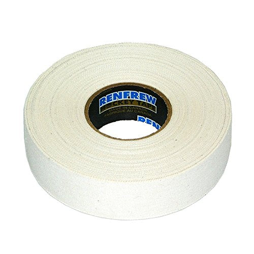 Cloth Hockey Tape - 1" x 25m, Water-Resistant White Tape