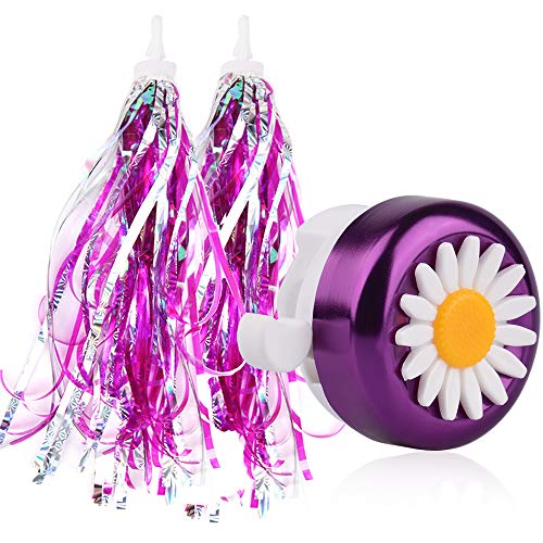 Kids Bicycle Bell with Streamers - Purple & Pink