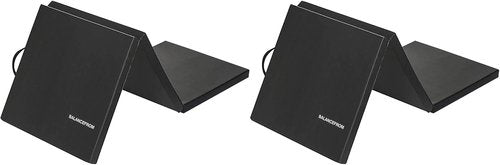BalanceFrom 3-Panel Folding Gymnastics Mat - 2-Inch Thick, 6x2 Feet, Black | Ideal for Tumbling, Yoga & Home Workouts