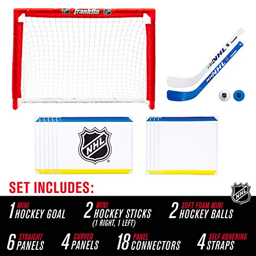 Mini Hockey Rink Set - Half Rink with Goal, Sticks & Ball