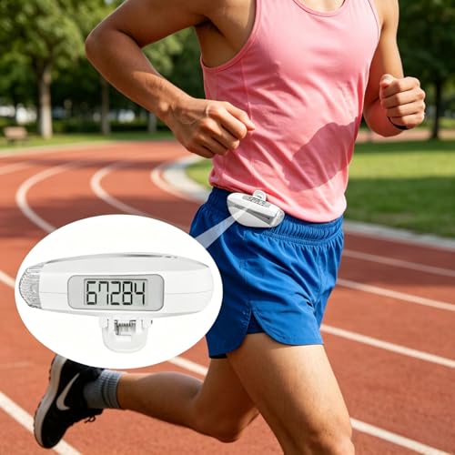 Step Counter & Personal Safety Alarm Keychain - White