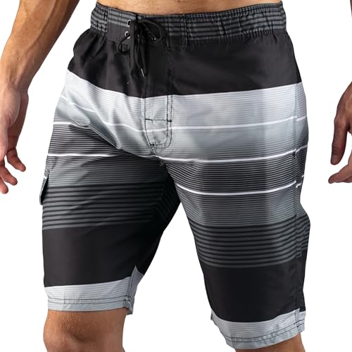 Men's Quick-Dry Swim Trunks with Cargo Pockets - XX-Large Echelon Black