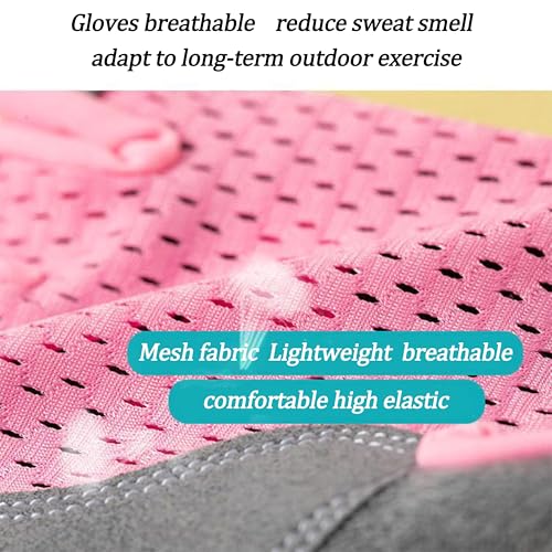 Kids Fingerless Cycling Gloves - Non-Slip for Ages 3-8 - Pink