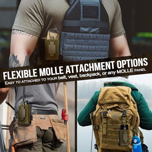 ONETIGRIS Green Molle Radio Pouch for Baofeng UV-5R BF-F8HP - Nylon, Adjustable