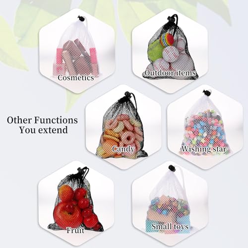 6-Pack Small Nylon Mesh Drawstring Bags - 7.87 x 5.9 Inch
