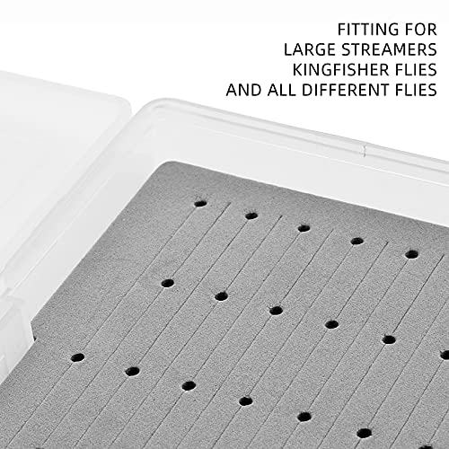 Clear Fly Fishing Box - Extra Large Capacity, 400 Slots, Tube Foam - 1 Pack Size A4