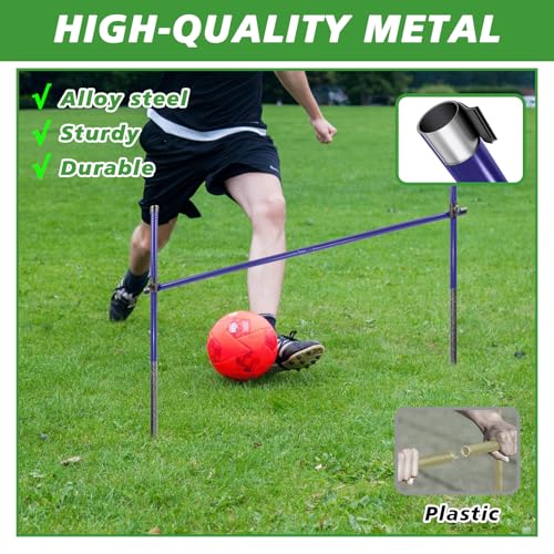 Adjustable Agility Poles - 6 Pack Metal Training Equipment