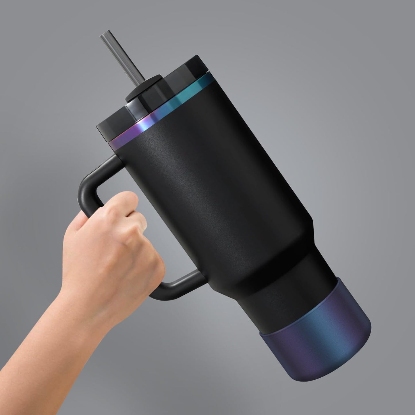 BKBY Chameleon Silicone Water Bottle Boot, Compatible with Stanley Tumbler 20 30 40oz & Hydroflask 12-24oz Bottle, Fit More Bottle/Tumblers 2.8-2.95in Bottom Anti-Slip Protector Rubber Sleeve