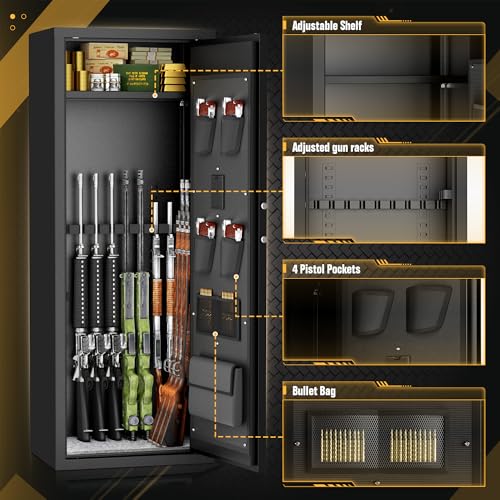Digital Gun Safe for 12-15 Rifles & Pistols - 20" W - Black