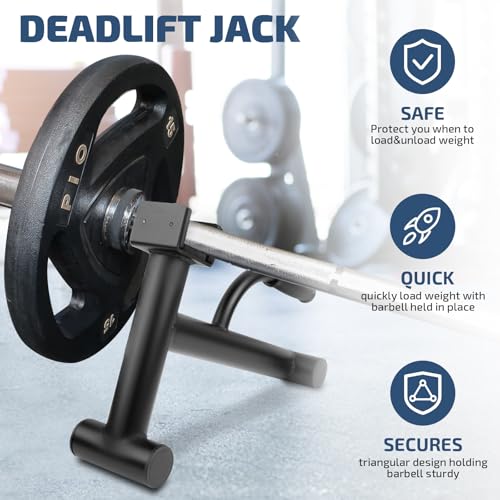 Lovind Deadlift Jack Barbell Stand 600lbs Capacity for Weightlifting Home Gym