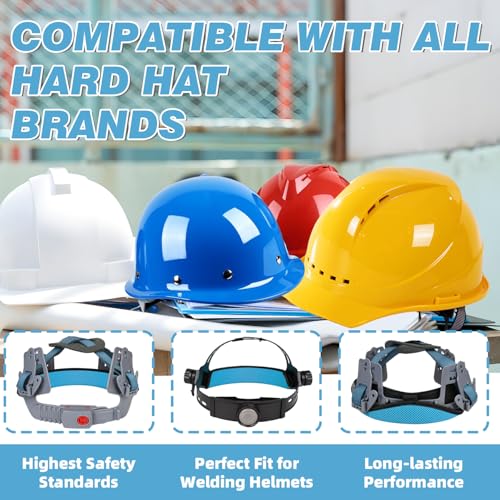 Hard Hat Sweat Bands 12Pcs, Innovative 3-Layer Fabric Sweatbands for Hard Hats Washable, Reusable Cotton Hard Hat Liner for Softness and Comfort,Sponge Hardhat Sweatband for Welding Helmet (Blue)