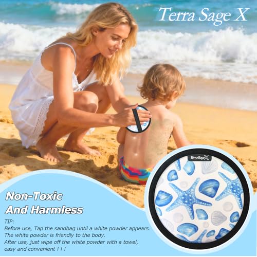 Terra Sage X Big Round Starfish Sand Remover for Beach Towels & Kids - Quick Clean Mitt