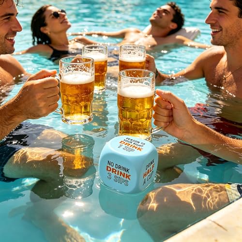 Large Drinking Dice Game - 2.75" Giant Foam Dice - Blue