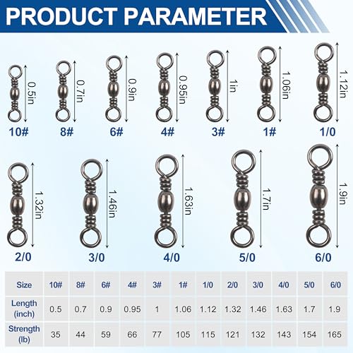 Fishing Barrel Swivels - 50 Pcs 8# Copper & Stainless Steel