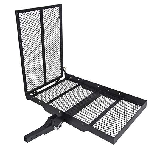 Hitch Cargo Carrier with Ramp - 500 Lbs Capacity, Foldable Design