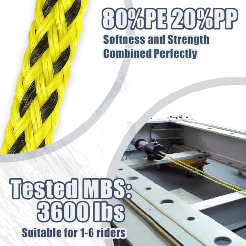 60ft Boat Tow Rope for 1-3 Riders - Floating Towable Tube Rope