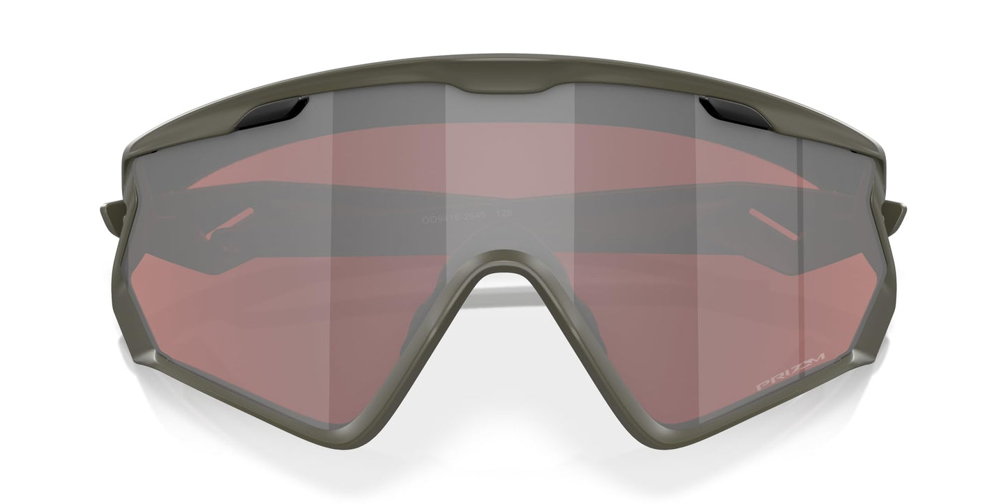 Oakley Men's Oo9418 Wind Jacket 2.0 Rectangular Sunglasses, Matte Olive/Prizm Snow Black, 45 mm