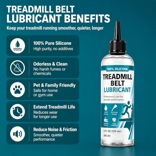 Treadmill Lubricant - 100% Silicone Oil for Smoother Performance