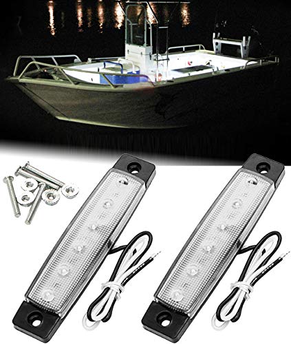 LED Interior Boat Lights - Slim Strip Bar Light (Pack of 2, White)