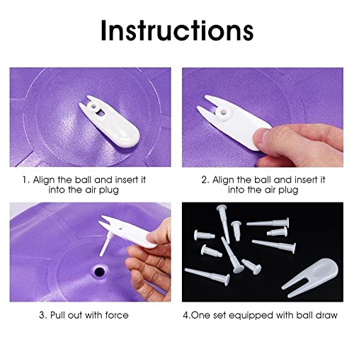 Yoga Ball Replacement Plug Kit - 1 Puller, 5 Long & 5 Short Stoppers