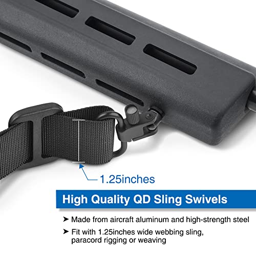 1.25 Inch Rifle Sling Swivels - EZshoot 2-Piece Set