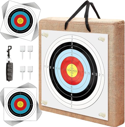 Straw Archery Target for Backyard Practice - 17.7 x 17.7 inches, Durable Bow and Target