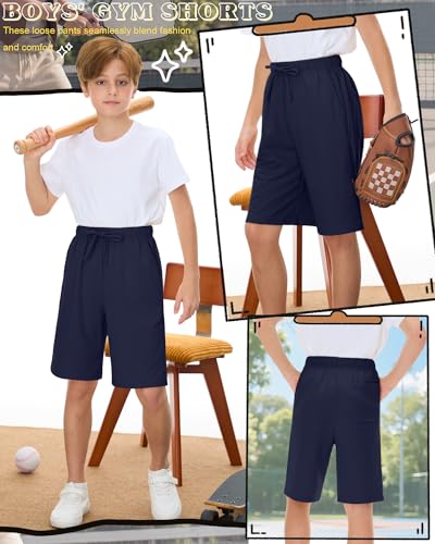Boys' Athletic Knee Length Shorts - Summer Casual Wear